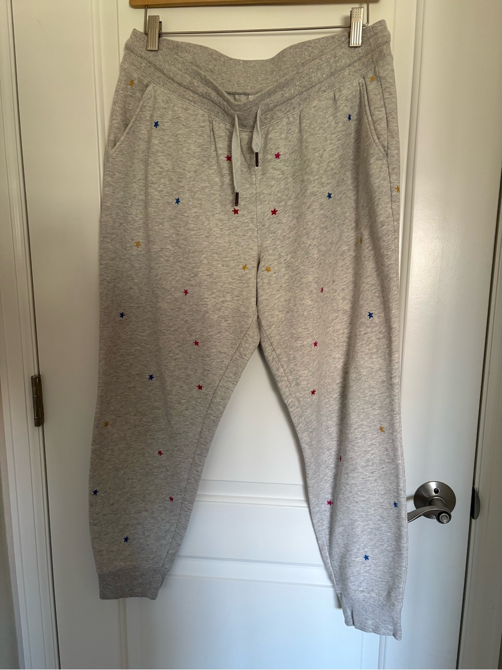 Old Navy Light Gray Star-Embroidered Joggers